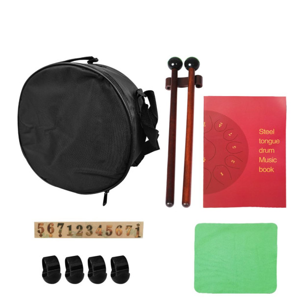 10in Steel Tongue Drum 11 Notes Handpan drum Bag Christmas Gifts Blue Image 6