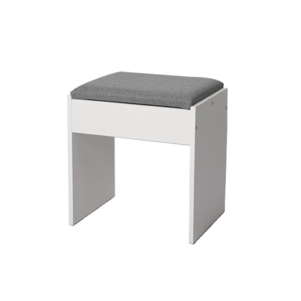 Dressing Table Stool LED Mirror Jewellery Cabinet Makeup Storage White Image 6
