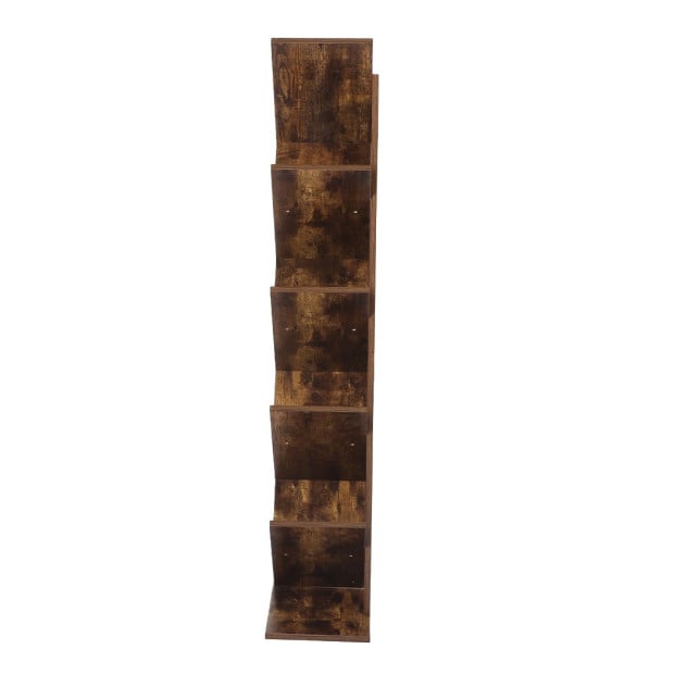 8-Tier Bookshelf Wooden Tree Bookcase Storage Home Decor Display Stand Image 6