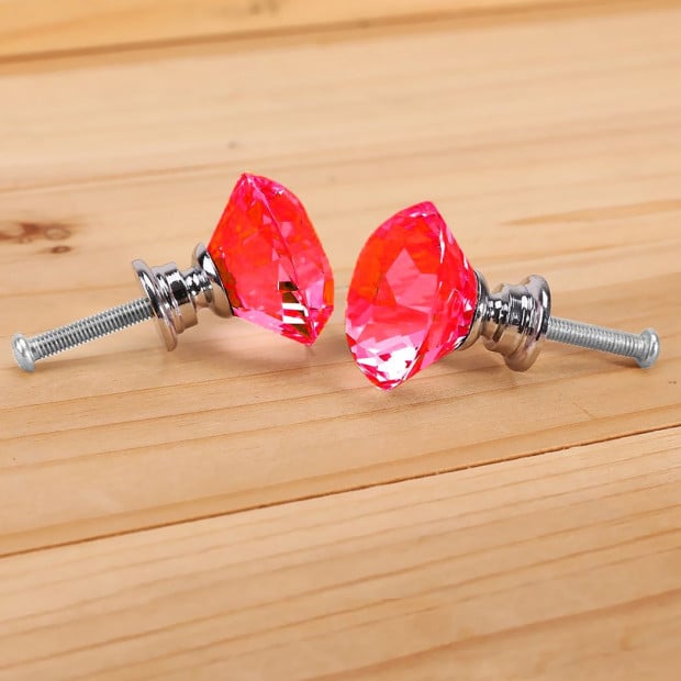 16 Pcs Clear Crystal Knobs Diamond 40mm Diameter Door Cabinet Handle Image 6