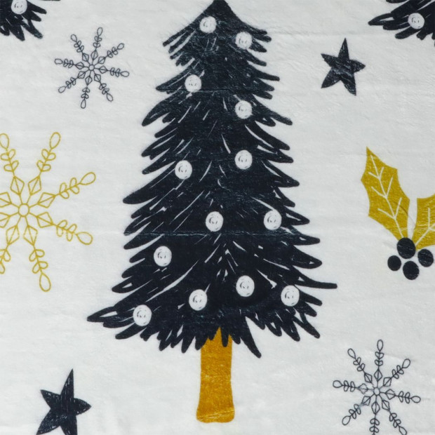 Throw Blanket Xmas Double Sided Fleece Christmas White 220 x 180cm Image 6