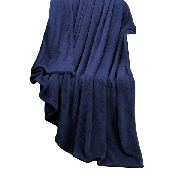 320GSM 220x240cm Ultra Soft Mink Blanket Warm Throw in Navy Colour Image 6
