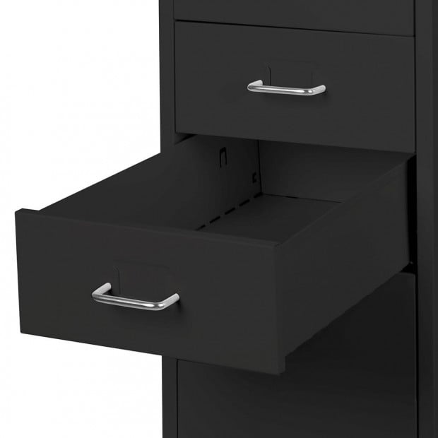 5 Drawers Portable Cabinet Storage Steel Stackable Organiser Black Image 6