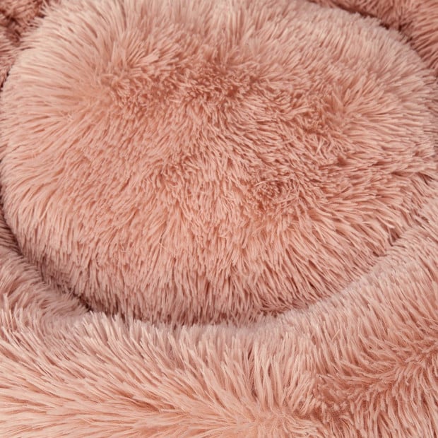 Pet Bed Cat Dog Donut Nest Calming Kennel Cave Deep Sleeping Pink XXXL Image 6