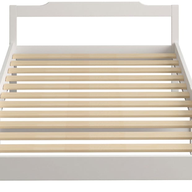 Wooden Bed Frame King Single Mattress Base Solid White Image 6