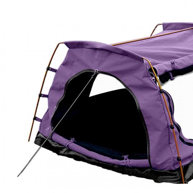 Mountview Double King Swag Camping Swags Dome Tent Hiking Purple Image 6