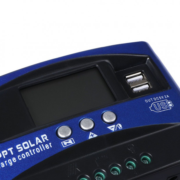 40A Solar Panel Charge Controller 12V 24V Regulator USB MPPT Battery Image 6