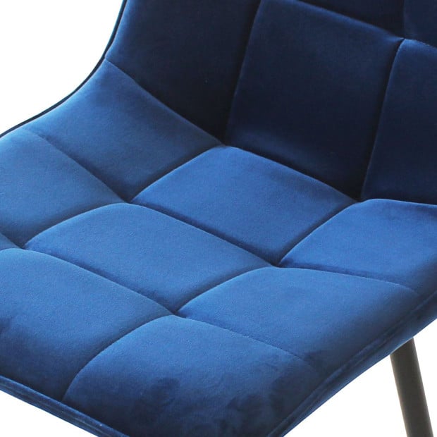 4x Dining Chairs Kitchen Table Lounge Room Retro Padded Seat Velvet Image 6