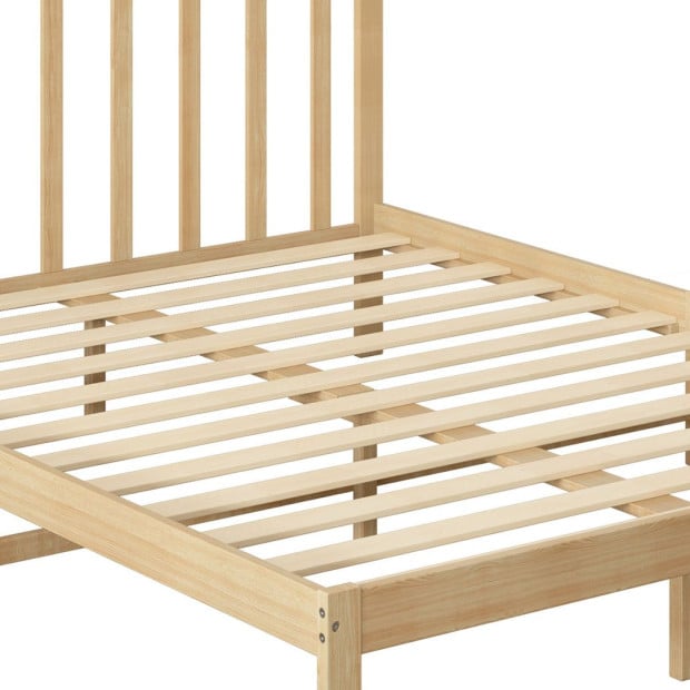 Wooden Bed Frame King Single Full Size Mattress Base Timber Natural Image 6