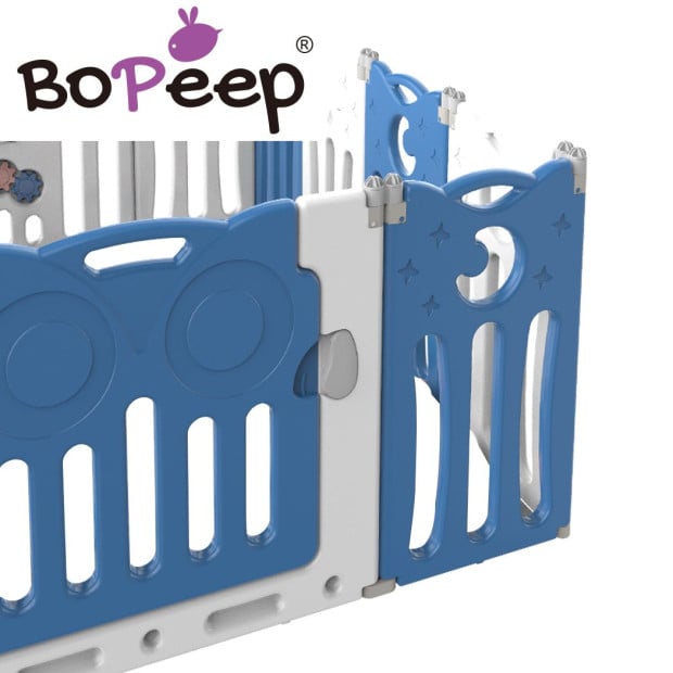 BoPeep Kids Baby Playpen Foldable Child Safety Gate Toddler Fence 18 Panels Blue Image 6