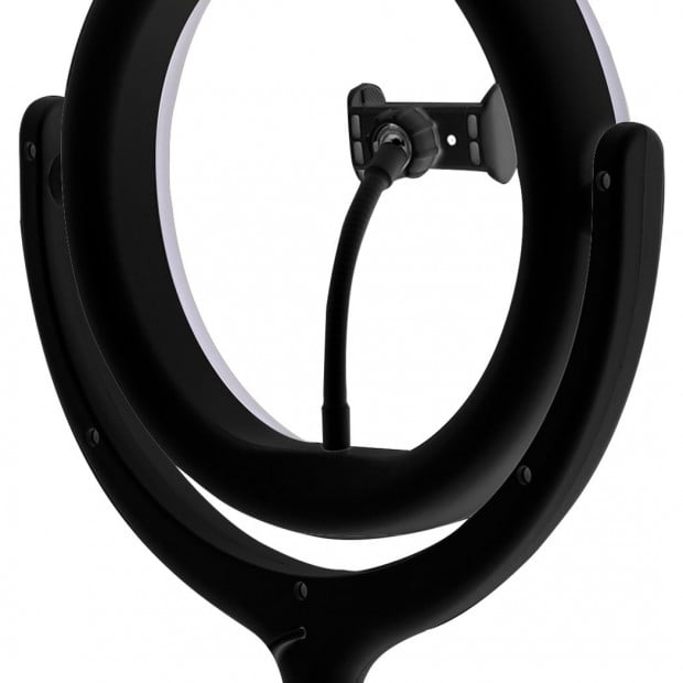 12 LED Ring Light with Tripod Stand Phone Holder Dimmable Selfie Lamp - Black Image 6