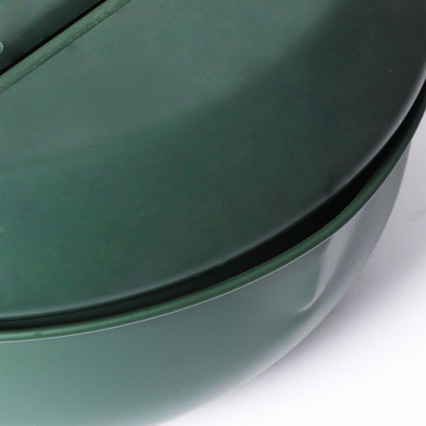Deep Frying Pot Non-stick 24cm Tempura Fryer Pan Stainless Steel Green Image 6
