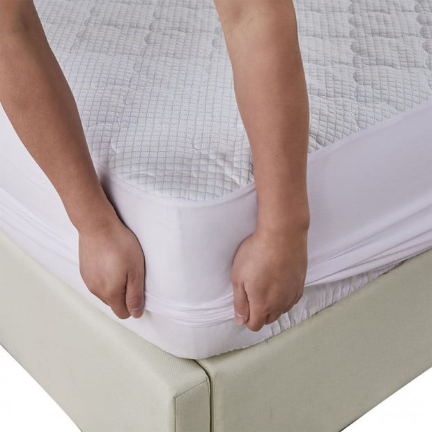 Mattress Protector Topper Cool Fabric Waterproof Cover Single Image 11