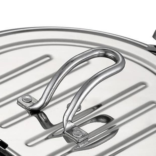 20cm Japanese Deep Frying Pot Stainless Steel Tempura Fryer Silver Image 6
