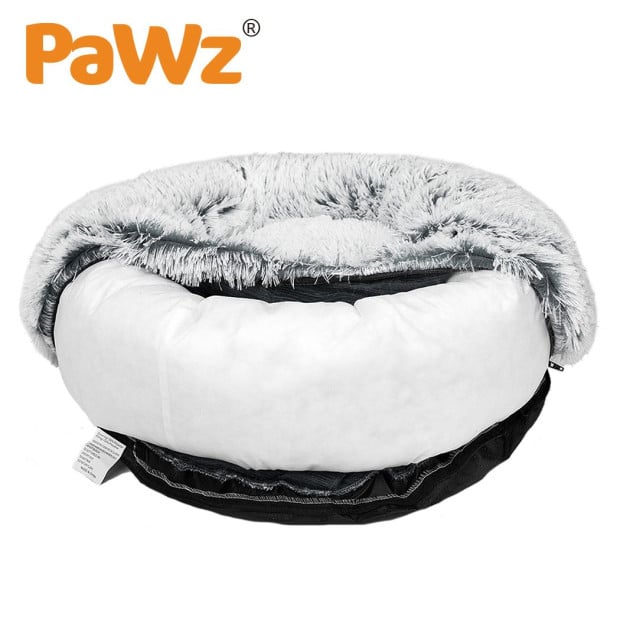 Pet Bed Cat Dog Donut Nest Calming Mat Soft Plush Kennel L Image 6