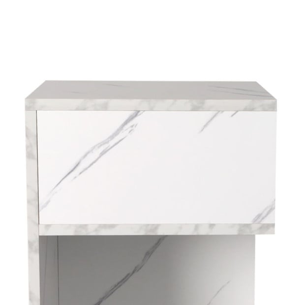 Bedside Drawers Side Table Wood Nightstand Cabinet Bedroom White Image 6