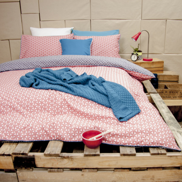 Perri Navy - Reversible Quilt Cover Set 100% Cotton