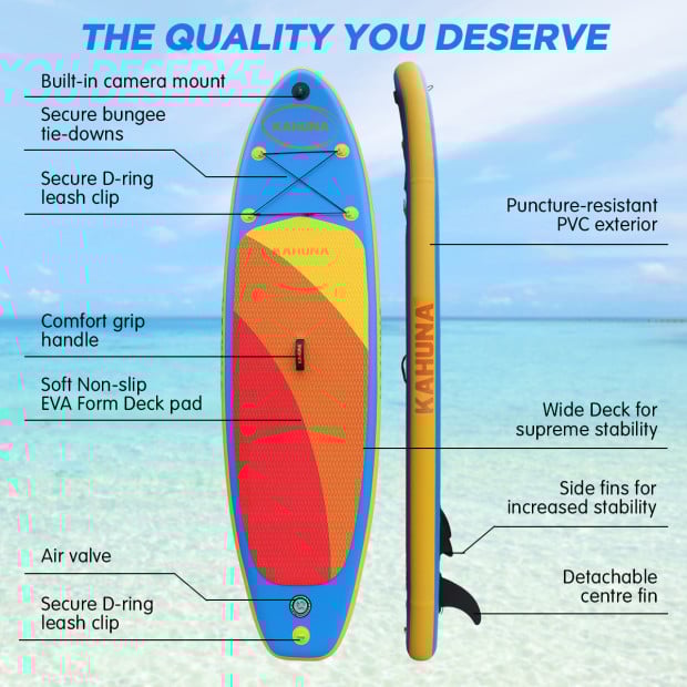 Kahuna Hana 10FT Inflatable Stand Up Paddle Board iSUP Image 12