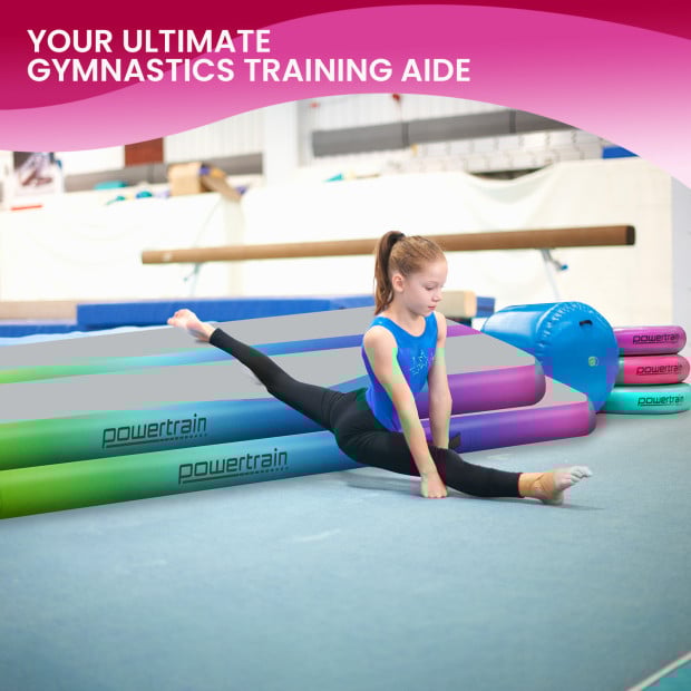 Powertrain 3m Air Track Tumbling Mat Gymnastics Exercise Inflatable - Rainbow Image 8