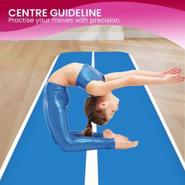 Powertrain 4m x 1m Air Track Inflatable Gymnastics Mat - Blue White Image 8