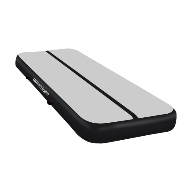 Powertrain 4m x 2m Air Track Gymnastics Mat Tumbling Exercise - Grey Black Image 4