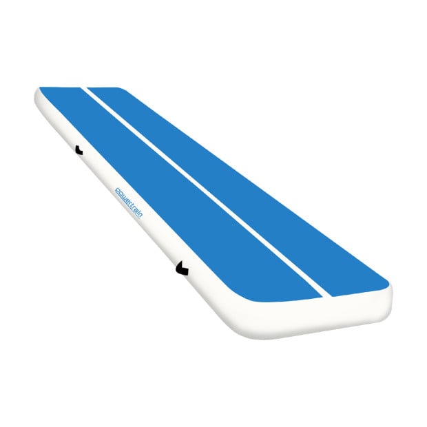 Powertrain 6m x 1m x 20cm Air Track Inflatable Tumbling Gymnastics Mat - Blue White Image 6