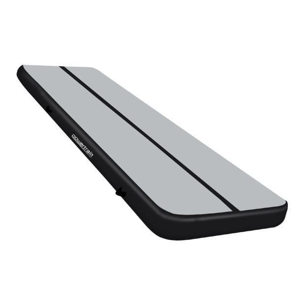 Powertrain 6m x 2m x 20cm  Air Track Gymnastics Mat Tumbling Exercise - Grey Black Image 11