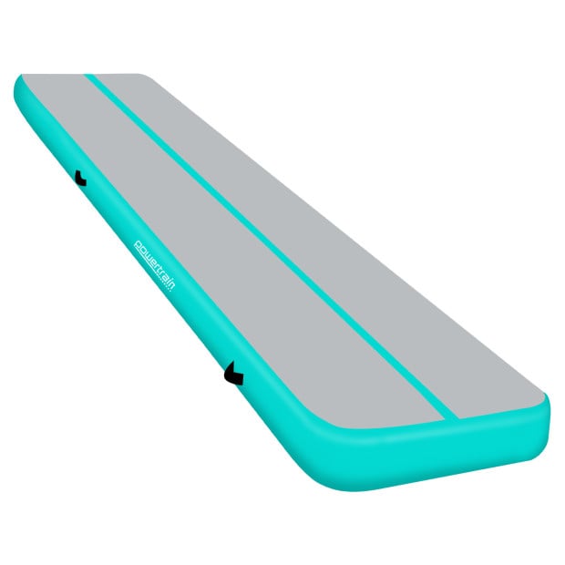 Powertrain 7m x 1m x 20cm Air Track Inflatable Gymnastics Mat Tumbling - Grey Green Image 4