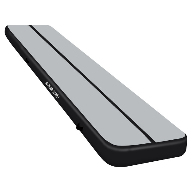 Powertrain 8m x 1m x 20cm Air Track Inflatable Tumbling Mat Exercise Gymnastics - Grey Black Image 12