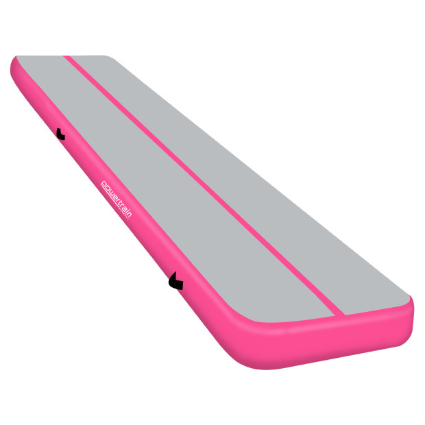 Powertrain 8m x 1m x 20cm Air Track Inflatable Gymnastics Mat Tumbling - Grey Pink Image 5