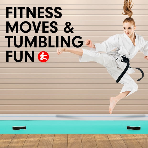 6m x 1m Air Track Inflatable Gymnastics Tumbling Mat - Green Image 9