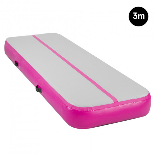 3m Inflatable Gymnastics Mat Gym Air Track Tumbling Airtrack - Pink
