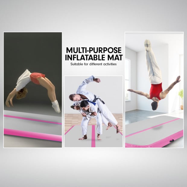 5m x 1m Air Track Inflatable Gymnastics Tumbling Mat - Pink Image 9