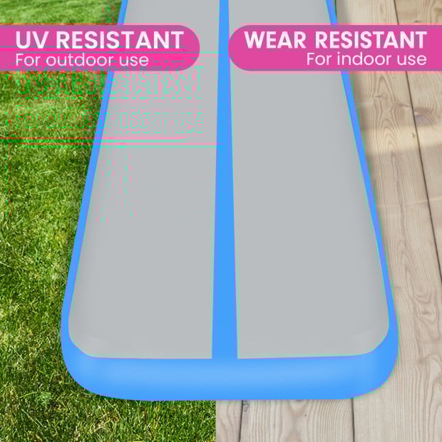 Powertrain 4m x 1m Air Track Inflatable Gymnastics Tumbling Mat - Blue Image 5