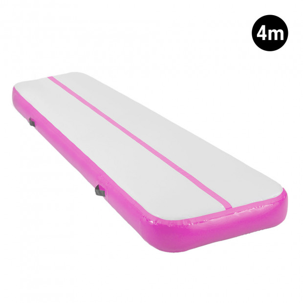 4m Inflatable Gymnastics Mat Gym Air Track Tumbling Airtrack - Pink