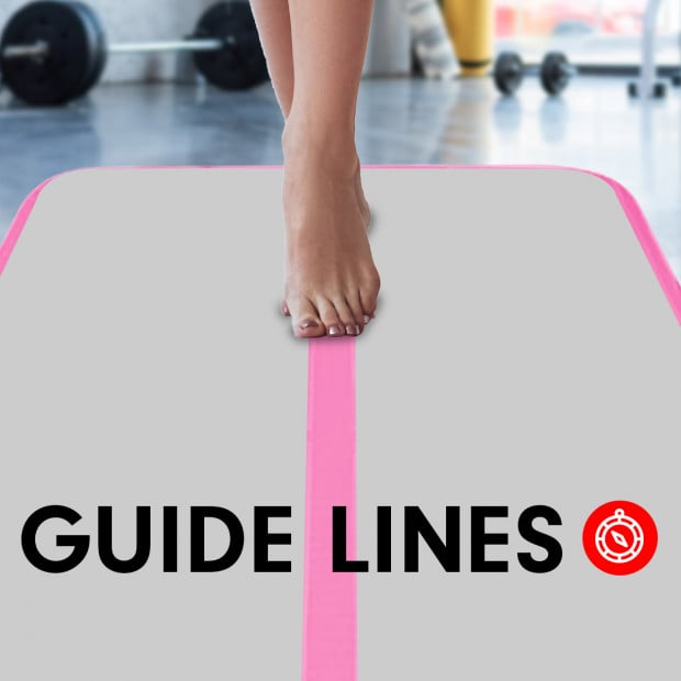 5m x 1m Air Track Inflatable Gymnastics Tumbling Mat - Pink Image 3