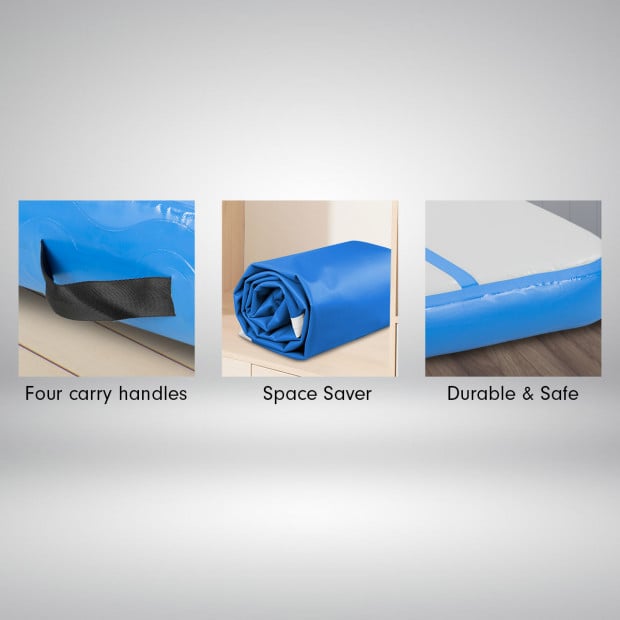 6m x 1m Air Track Inflatable Gymnastics Tumbling Mat - Blue Image 3