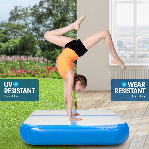 1m Air Block Track Inflatable Gymnastics Tumbling Mat Airtrack - Blue Image 4