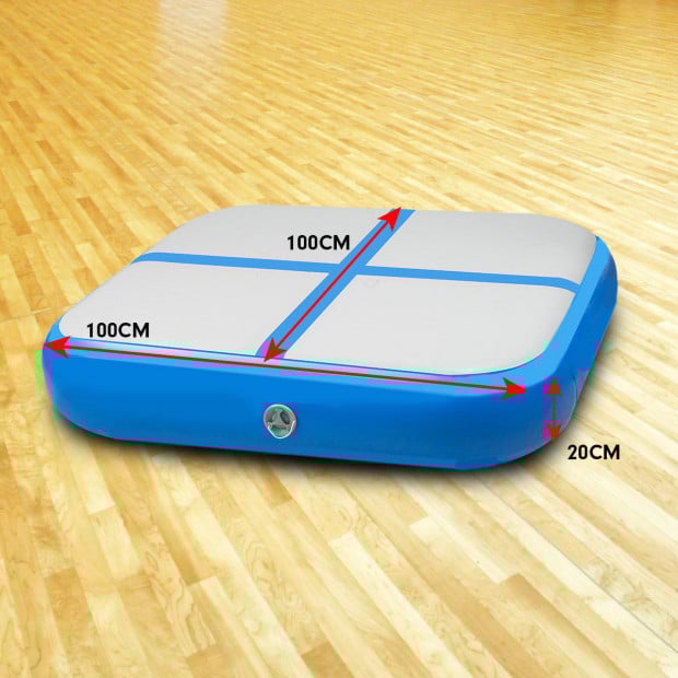 1m Air Block Track Inflatable Gymnastics Tumbling Mat Airtrack - Blue Image 6