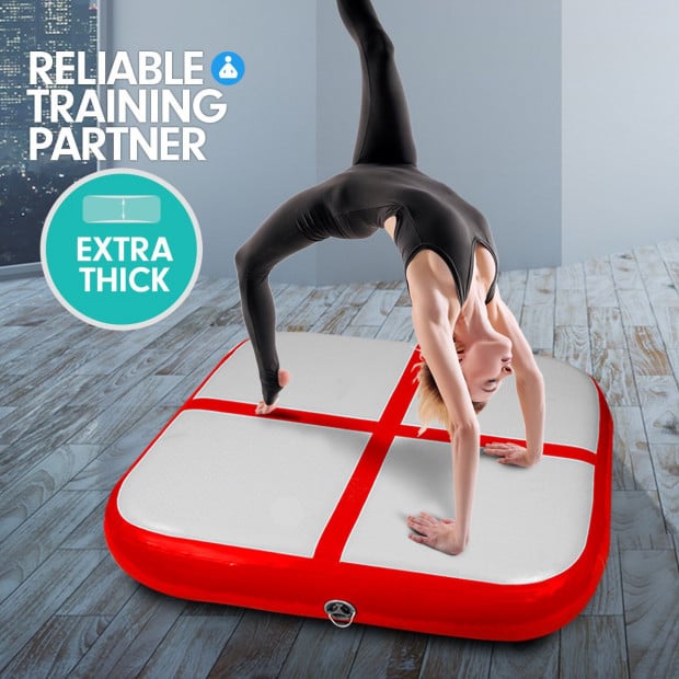 1m Airtrack Block Tumbling Mat Gymnastics Exercise Air Track - Red Image 7