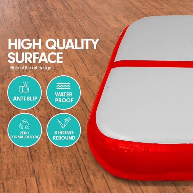 1m Airtrack Block Tumbling Mat Gymnastics Exercise Air Track - Red Image 2