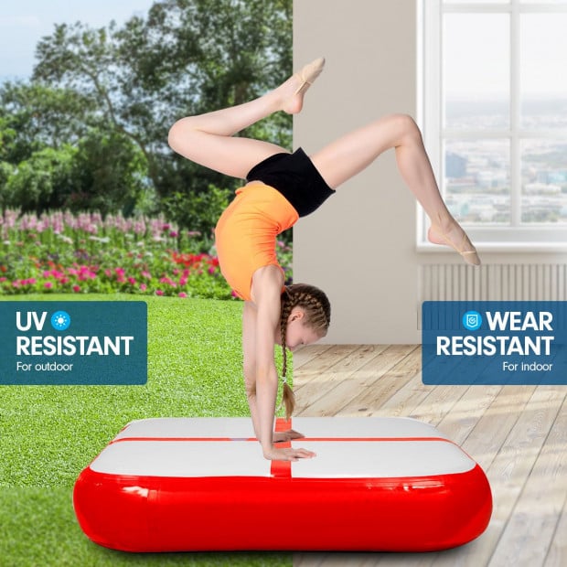 1m Airtrack Block Tumbling Mat Gymnastics Exercise Air Track - Red Image 4
