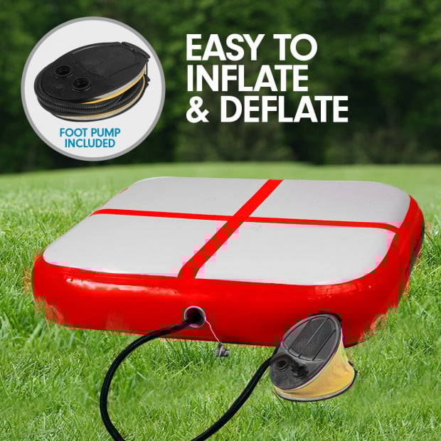 1m Airtrack Block Tumbling Mat Gymnastics Exercise Air Track - Red Image 5