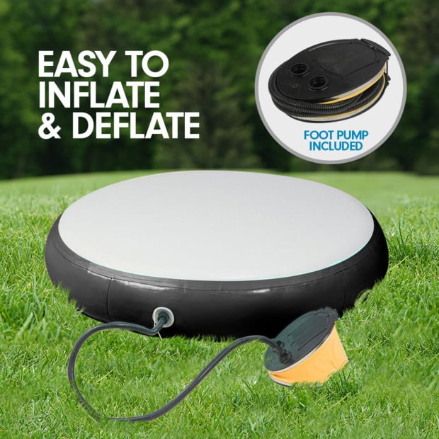 1m Air Track Spot Round Inflatable Gymnastics Tumbling Mat Pump Black Image 6