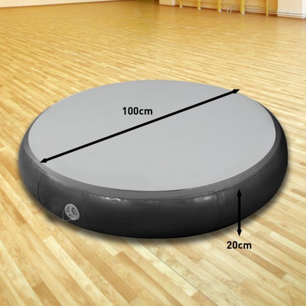 1m Air Track Spot Round Inflatable Gymnastics Tumbling Mat Pump Black Image 7