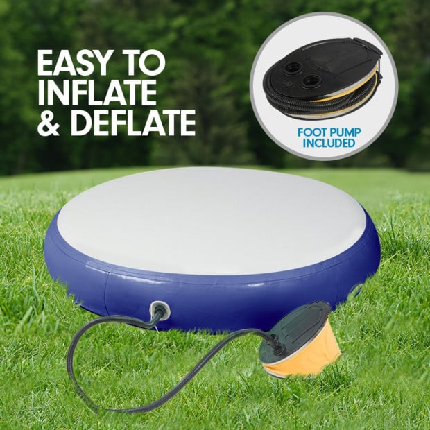 Powertrain 1m Air Track Spot Round Inflatable Gymnastics Tumbling Mat - Dark Blue Image 6
