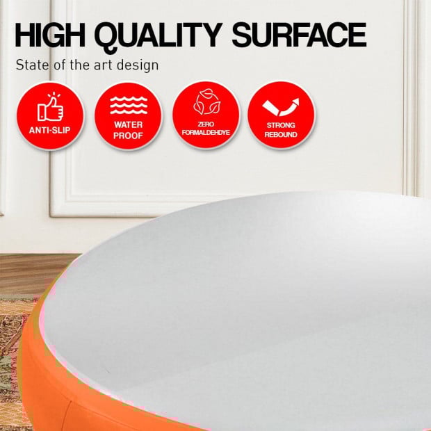 1m Air Track Spot Round Inflatable Gymnastics Tumbling Mat Pump Orange Image 2
