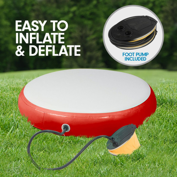 1m Air Track Spot Round Inflatable Gymnastics Tumbling Mat Pump Red Image 6