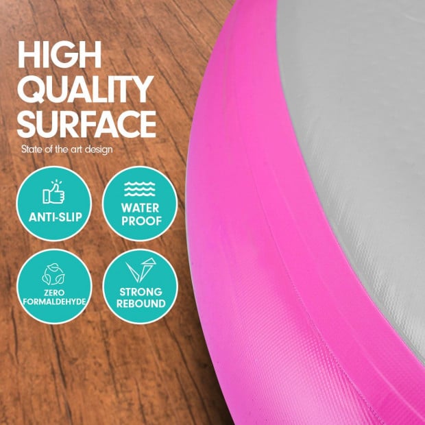 1m Air Track Spot Round Inflatable Gymnastics Tumbling Mat Pink Image 2