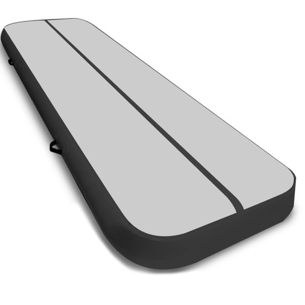 7m x 1m Air Track Inflatable Tumbling Mat Gymnastics - Grey Black Image 2